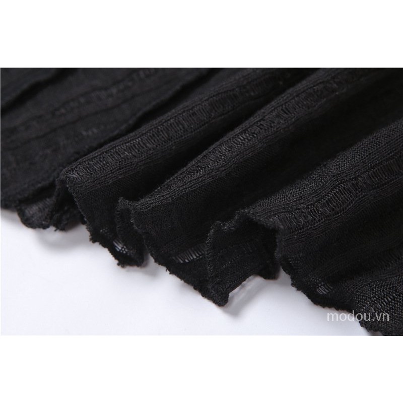 Áo kiểu dài tay trễ vai thiết kế xuyên thấu quyến rũ