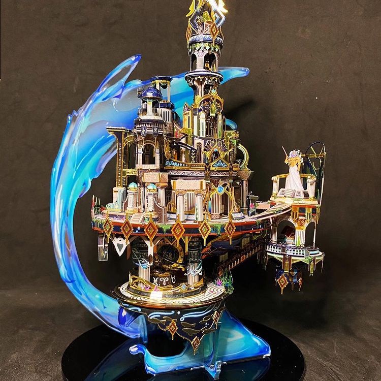 Đồ Chơi Lắp Ráp Mô Hình 3D Bằng Kim Loại MU Lâu Đài Đế Vương Atlantis Trong Phim Aquaman