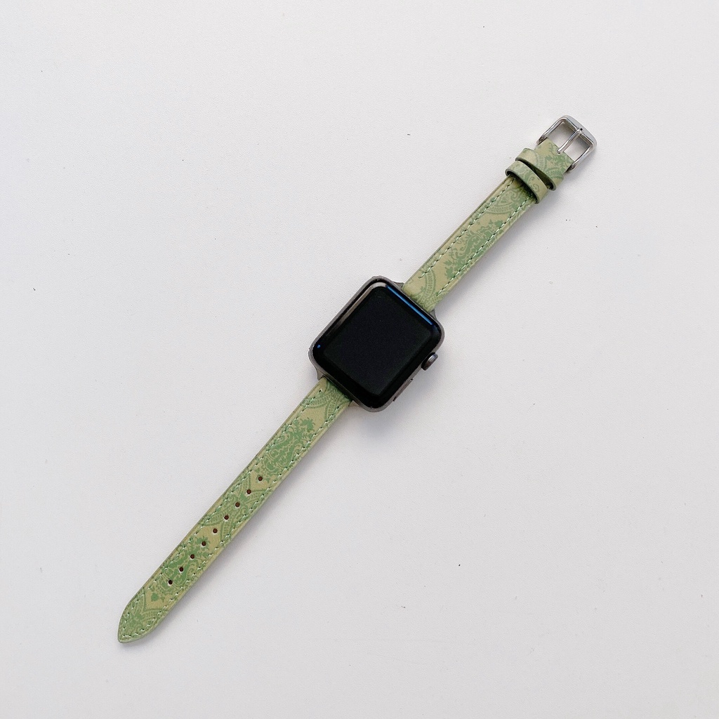 Dây đeo bằng da sang trọng 38mm 40mm 42mm 44mm cho iwatch 41mm 45mm Series se 7 6 5 3 2 1