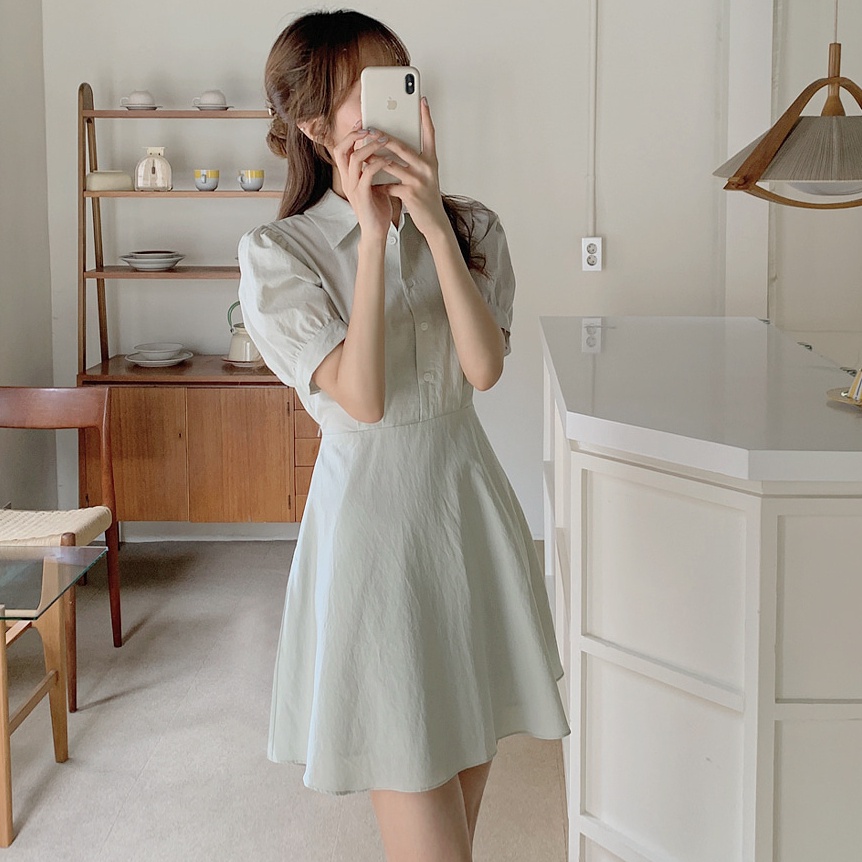 Đầm SUXI dáng chữ A tay ngắn đơn giản thời trang mùa hè sành điệu cho nữ