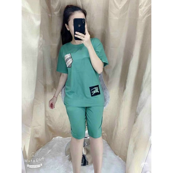 HARA Bộ lững nữ thun cotton, bộ quần lửng nữ mặc nhà, bộ ngố