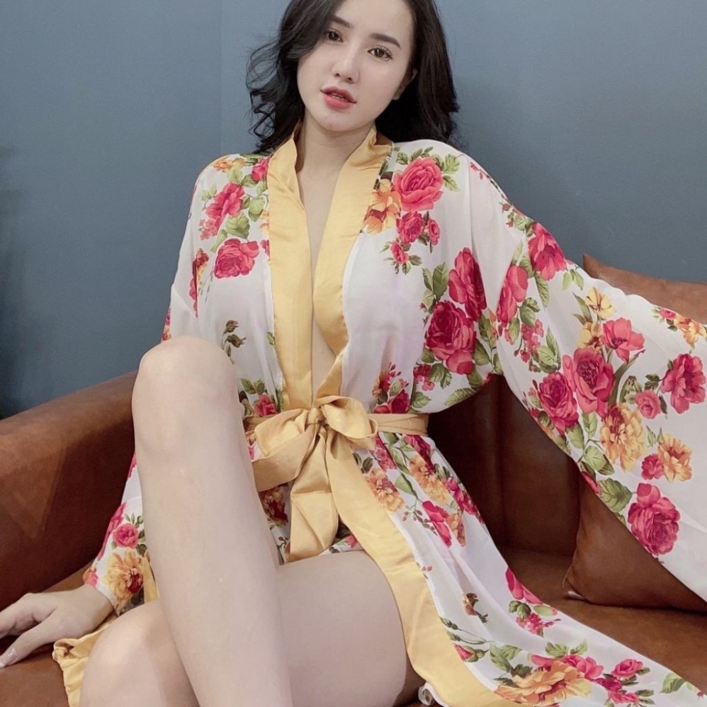 Áo choàng ngủ ❣️FREE SHIP❣️ Áo choàng tay dài tiểu thư vải lụa tơ mềm mượt