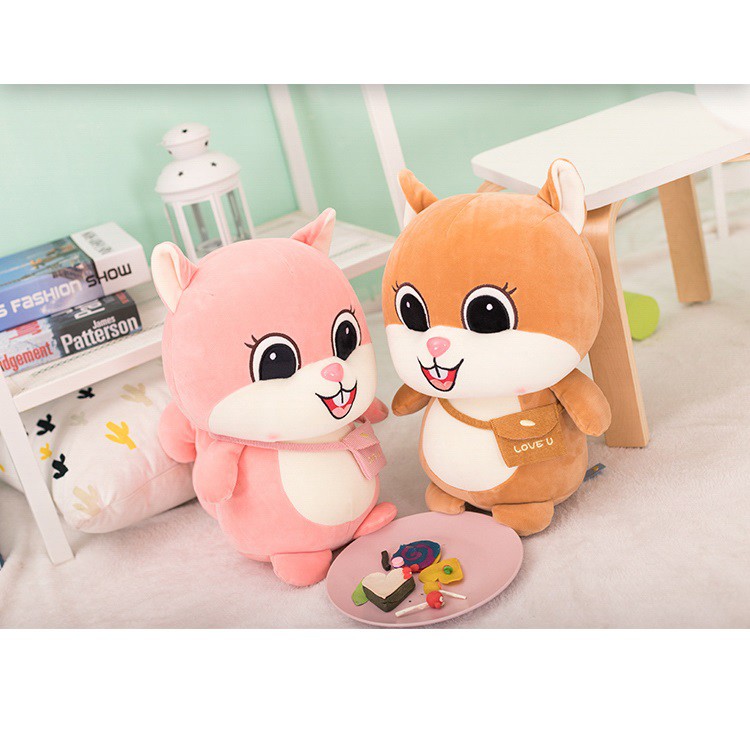 Gấu Bông Sóc Nâu Mang Cặp Siêu Mềm Dễ Thương Cute 40 cm