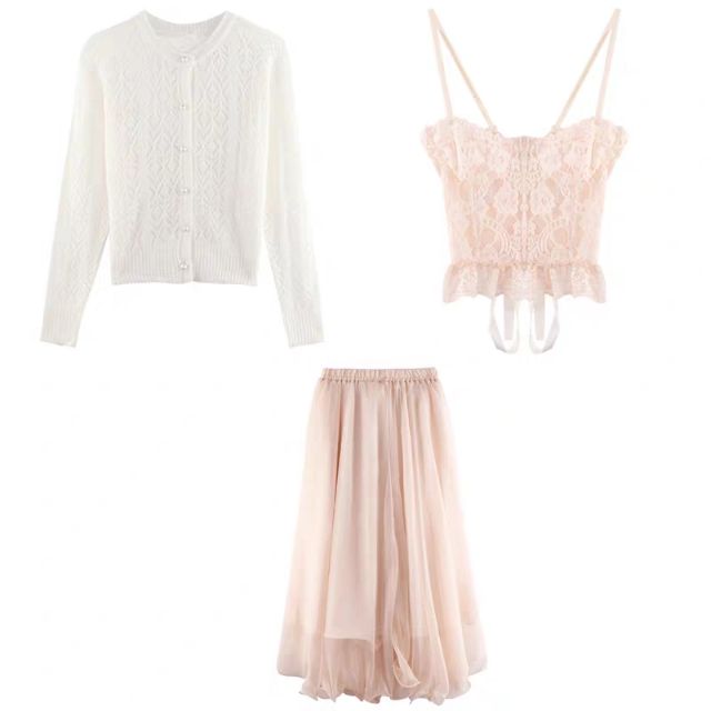Set váy ren gợi cảm mùa xuân châu âu 3 chi tiết | BigBuy360 - bigbuy360.vn