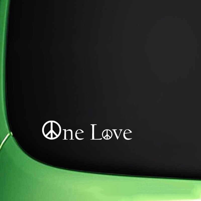 Miếng Dán Trang Trí Xe Hơi In Chữ Peace Loving One Love 15.5cmx3.4cm