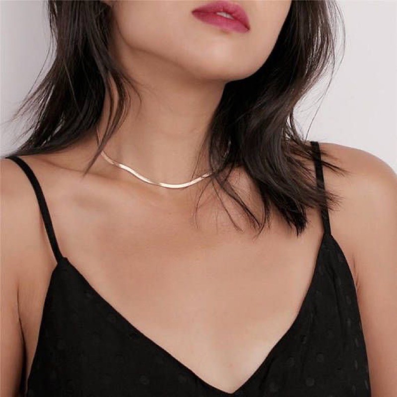 Dây choker ngắn titanium mạ vàng 14k PN0081