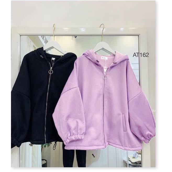 Áo hoodie,áo khoác hoodie nỉ nữ chất thun nỉ mềm mịn from rộng ( có khóa kéo)