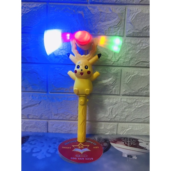 Đồ Chơi Cây Quay Pikachu - Chong chóng pikachu quay phát sáng Có Đèn Nhạc Vui Nhộn Dành Cho Bé