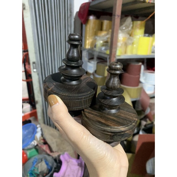 Nậm vuông gỗ mun, cẩm 2 cỡ to nhỏ cho mào và mi chòe