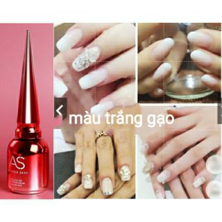 Sơn gel As chai đỏ màu trắng gạo