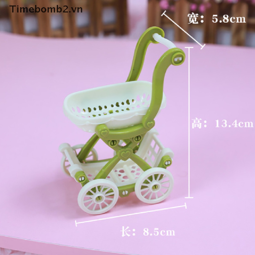 Đồ chơi xe đẩy hàng siêu thị mini để trang trí nhà búp bê dành cho trẻ em