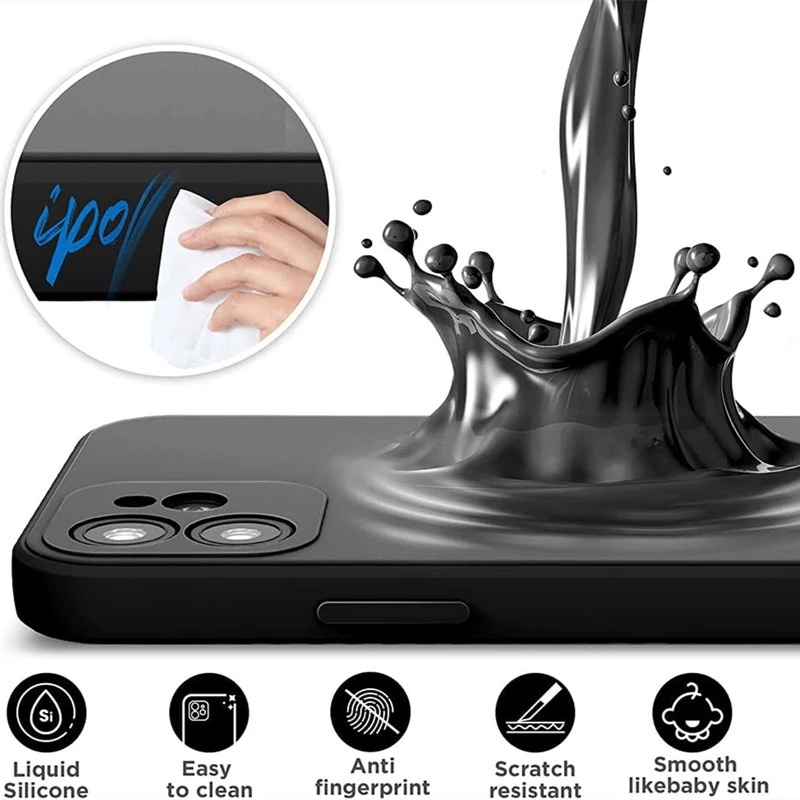 Ốp lưng silicon lót nỉ cho iPhone 14 Plus 13 Pro Max Mini 5G 4G 2022