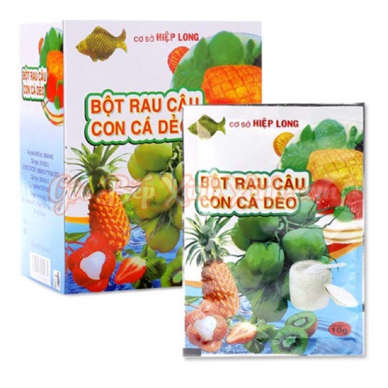 HỘP 12 GÓI BỘT RAU CÂU CON CÁ DẺO 10G