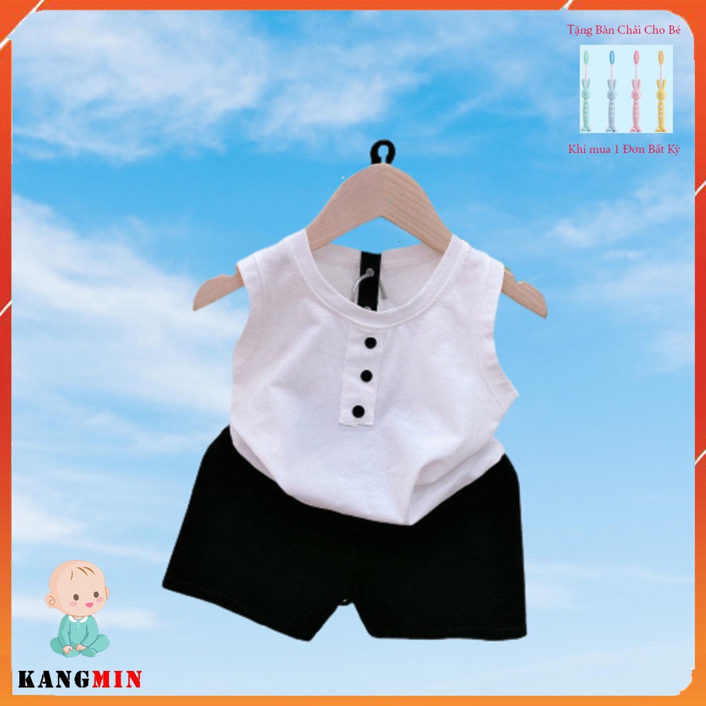 Bộ ba lỗ sát nách bé trai Kangminkids, áo ba lỗ bé trai cực xinh QATEC01, quần áo bé trai từ 6-18Kg