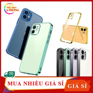 Ốp lưng cao cấp chống sốc- Kiểu dáng vuông lưng trong, mạ viền 7Plus/8Plus/X/Xsmax/11/11Pro,...12 Pro Max