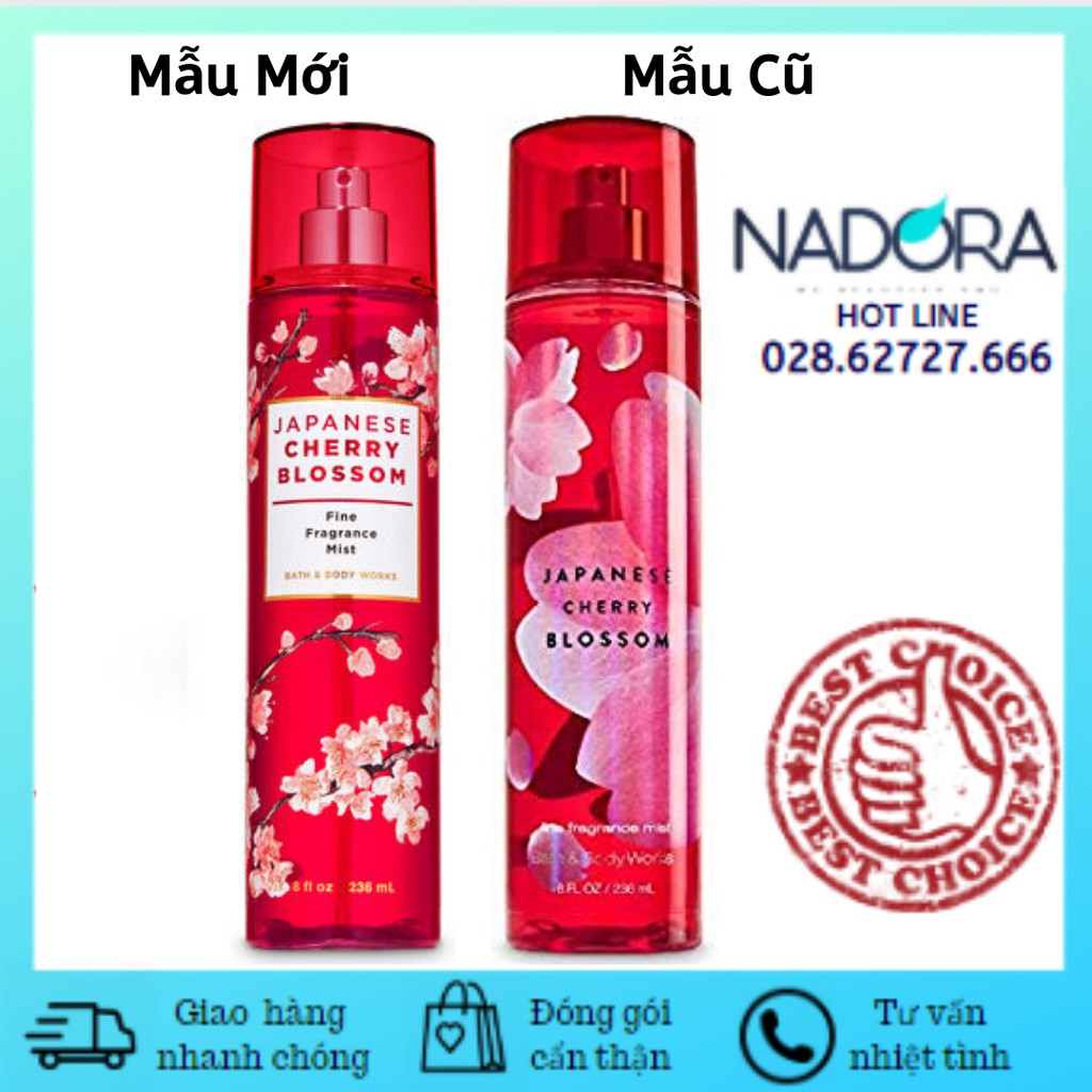 XỊT THƠM TOÀN THÂN BATH AND BODY WORKS BODY MIST - JAPANESE CHERRY BLOSSOM - 236ML