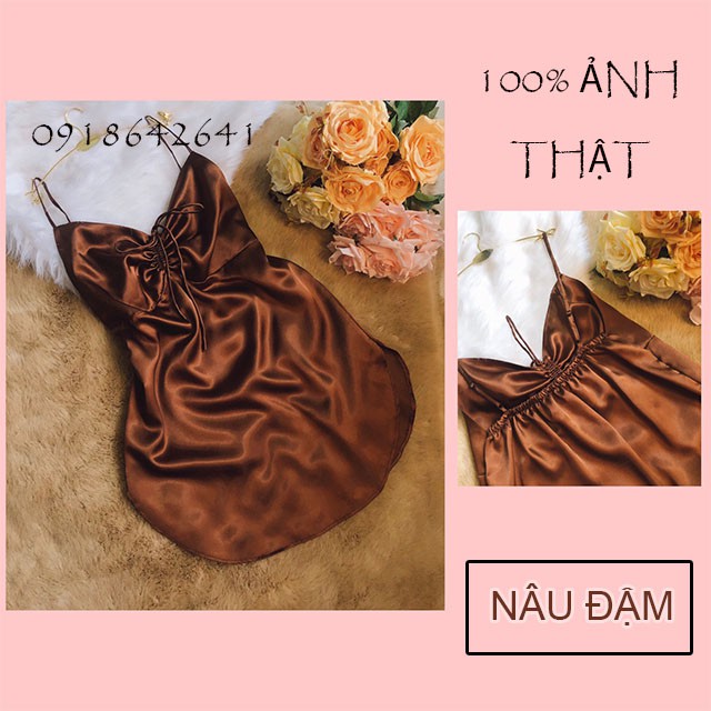 VÁY NGỦ PHI LỤA DÂY RÚT NGỰC VẠT BẦU HÀNG THIẾT KẾ CỰC XINH VÀ SANG | BigBuy360 - bigbuy360.vn