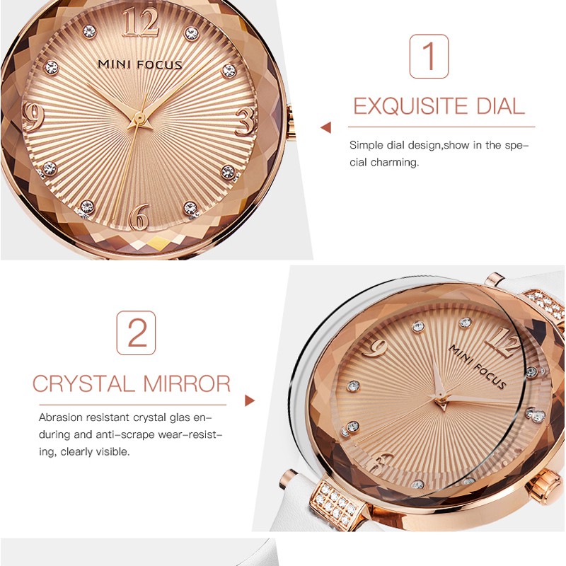 [CHÍNH HÃNG] Đồng hồ nữ MINI FOCUS MF038S mặt vát 3D kim cương dây thép chống rỉ | BigBuy360 - bigbuy360.vn