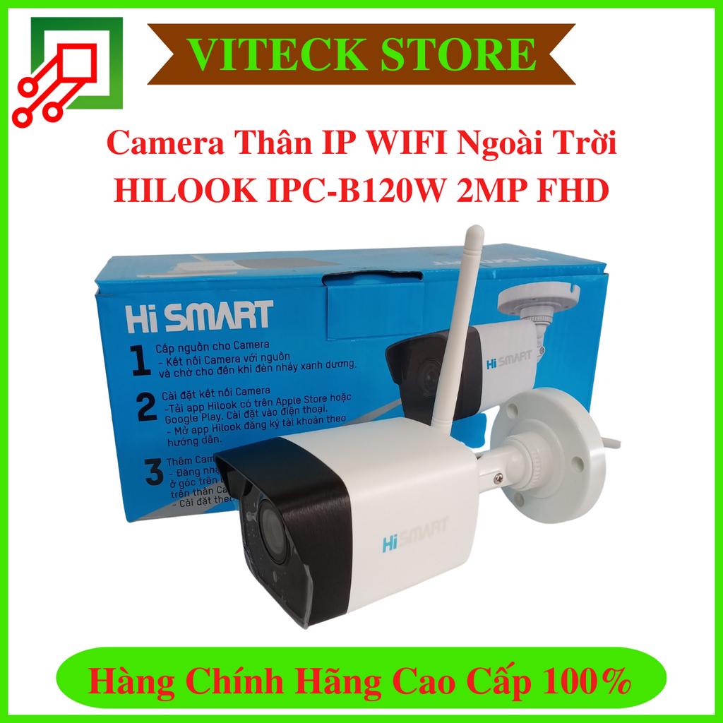 Camera Thân IP WIFI Ngoài Trời HILOOK IPC-B120W 2MP FHD - Chống Nước - Gốc rộng - Chính Hãng 100%