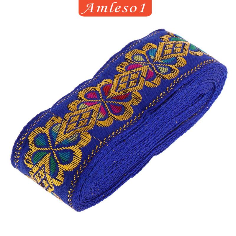 Cuộn Dây Ruy Băng Họa Tiết Thổ Cẩm Màu Xanh Lá Dùng Trang Trí Thủ Công