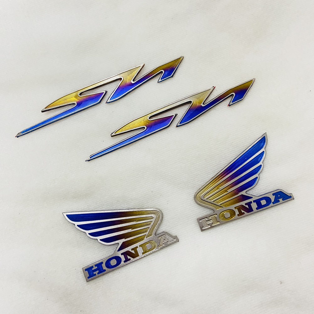 BỘ TEM TITAN CHỮ SH VÀ CÁNH CHIM WING HONDA DÁN TRANG TRÍ XE MÁY