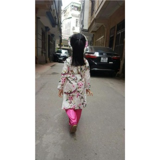 Áo Dài BG Gấm Hoa Đào