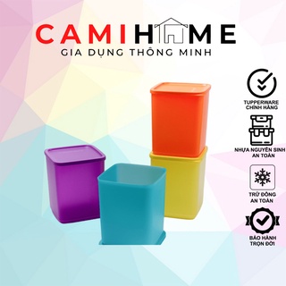 Hộp bảo quản thực phẩm, trữ khô, trữ mát Large Summer Fresh Square Round Tupperware chính hãng, đựng đậu hạt, bánh kẹo