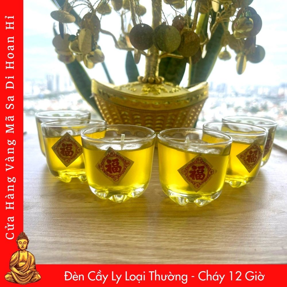 Đèn Cầy Ly Size Nhỏ Loại Thường - Cháy Suốt 12 Giờ - Cửa Hàng Sa Di Hoan Hỉ
