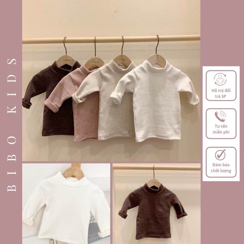 Áo thun cotton cổ lọ 3p cho bé yêu mix match cunhg yếm siêu xinh🤗