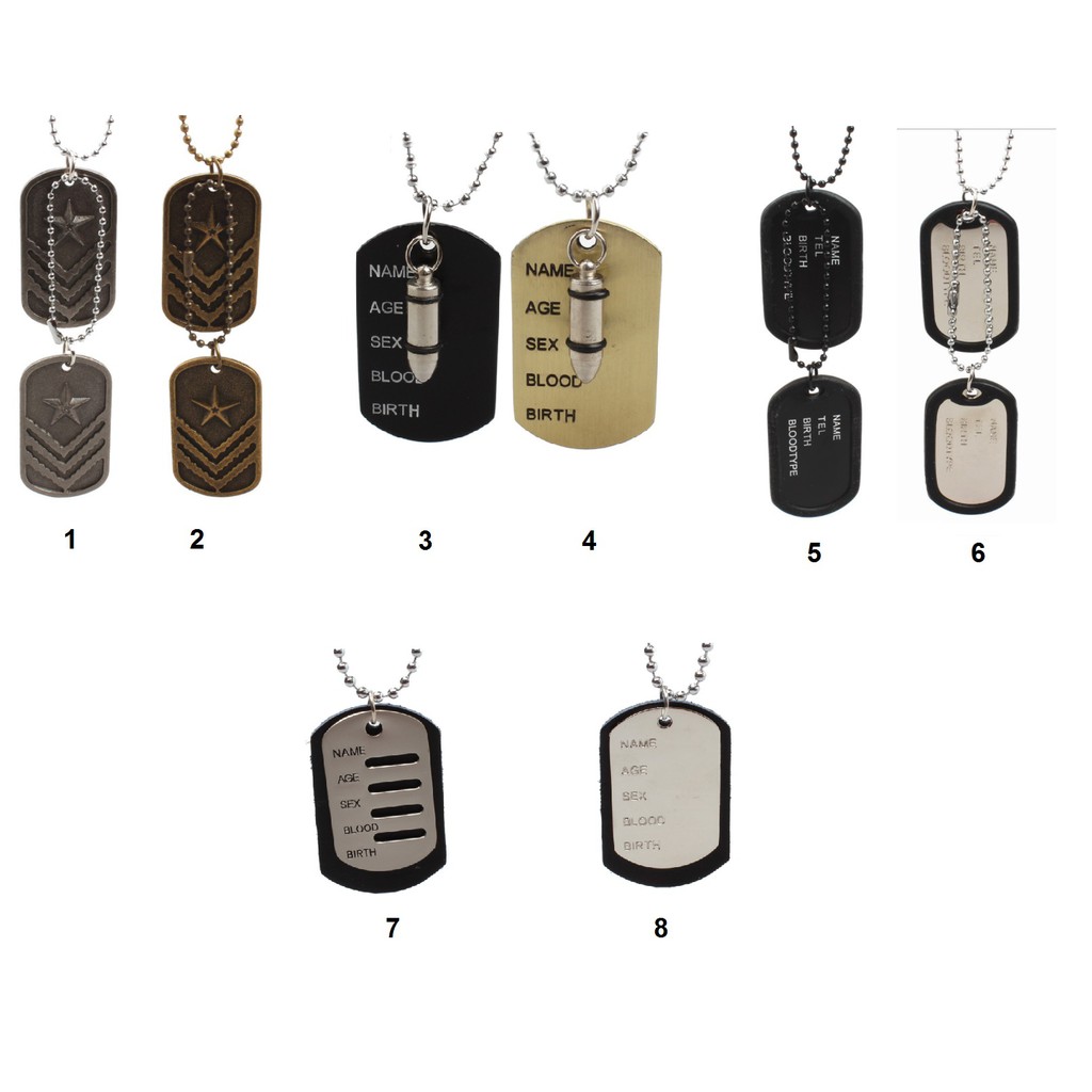 Dây chuyền nam vòng cổ Dogtag Dog tag