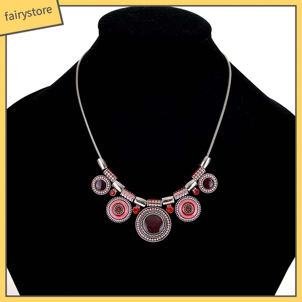 Vòng cổ hợp kim đính đá kiểu dáng độc đáo tùy chọn màu sắc dành cho nữ