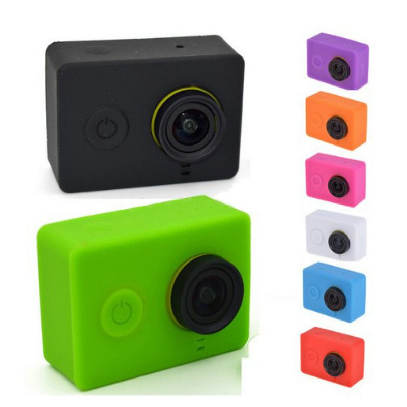 Vỏ Bao chống shock Silicone + nắp đậy lens Bảo vệ camera Xiaomi Yi và các camera cùng kích cỡ