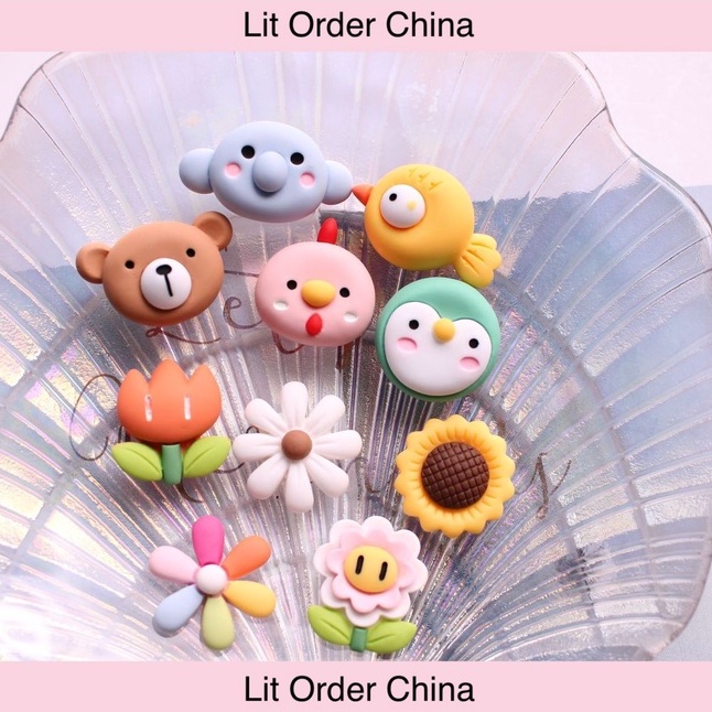 LIT Charm gấu hình dán sticker nổi 3D kèm keo nến trang trí điện thoại bình nước chia vạch DIY đồ dùng cá nhân