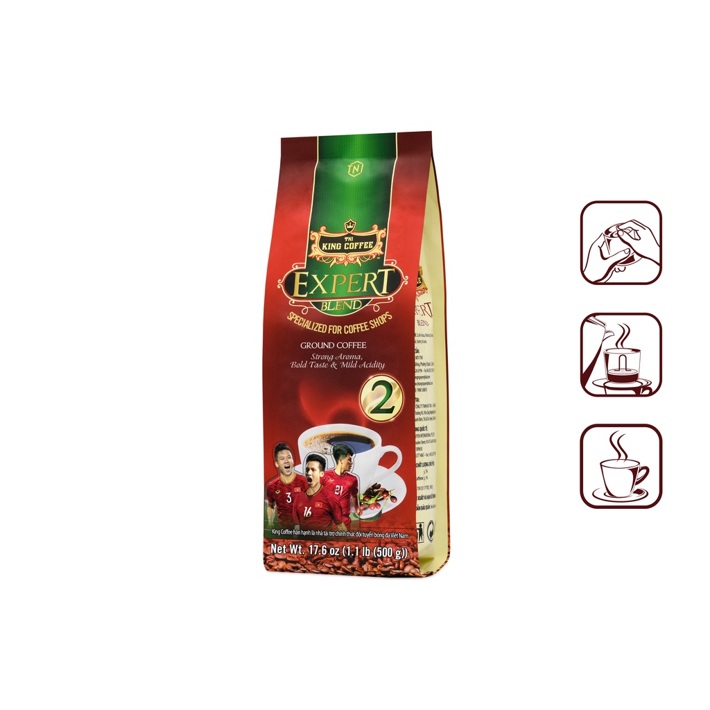 Combo 5 Cà Phê Rang Xay Expert Blend 2 KING COFFEE - Túi 500g