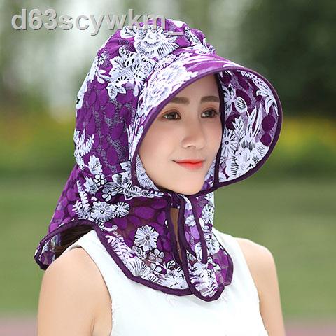 Mũ hái chè mũ chống nắng nữ mùa xuân và mùa hè Phiên bản Hàn Quốc có thể gập lại đi xe đạp ren mũ chống nắng chống