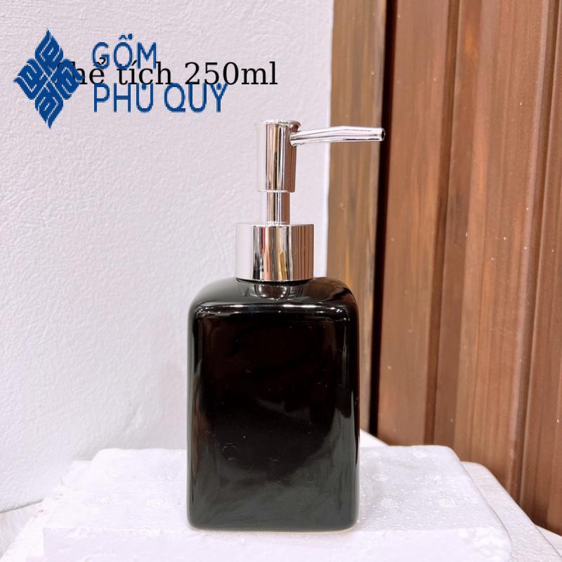 Bình Đựng Xà Phòng ⚱ Gốm Sứ Bát Tràng ⚱ Chai Chiết Dầu Gội,bình Sứ Có Vòi Nhấn Decor Gomphuquy Dnc01