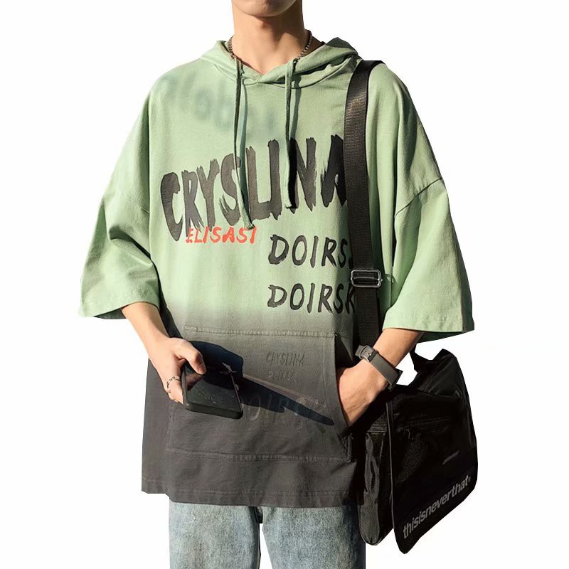 Áo Hoodie Tay Ngắn Thời Trang Phong Cách Âu Mỹ Cho Nam | BigBuy360 - bigbuy360.vn