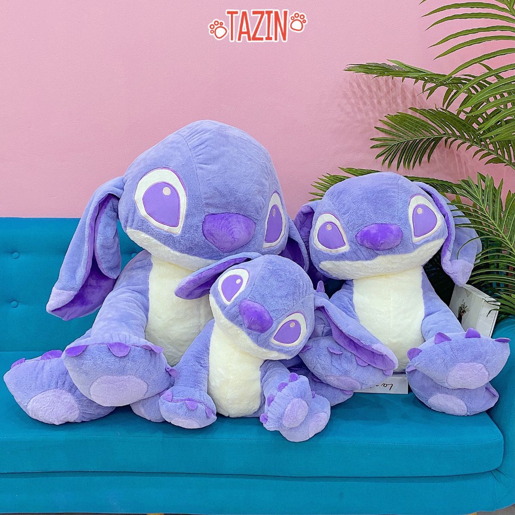 Gấu Bông Stitch Màu Tím Dễ Thương Size Vừa Và Lớn - Gấu Bông Tazin Cao Cấp