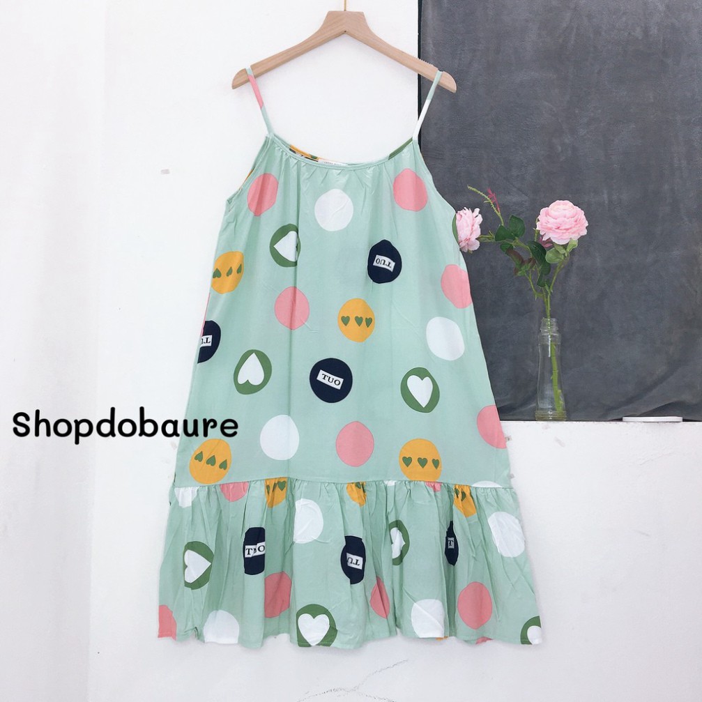 Váy bầu 2 dây dễ thương, chất lanh mềm mát, mặc nhà, mặc ngủ thoải mái - 𝐕𝟒𝟕