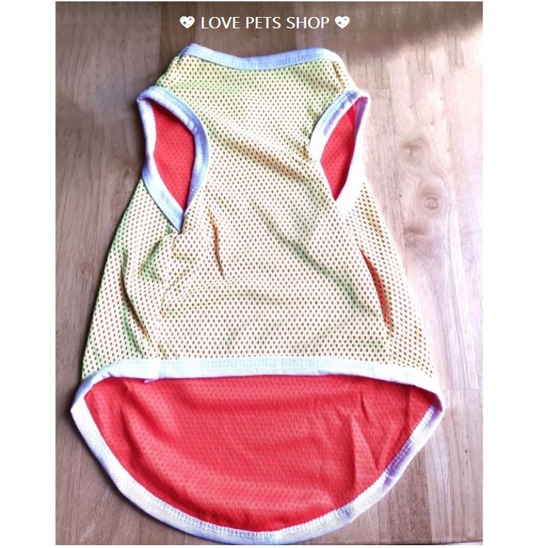 ÁO CHO CHÓ MÈO, ÁO BA LỖ BẰNG VẢI LƯỚI 2 LỚP CHO THÚ CƯNG NHỎ DƯỚI 5KG - LOVE PETS SHOP