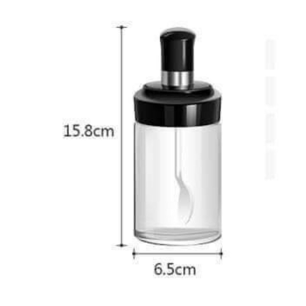 Hũ lọ đựng gia vị thuỷ tinh kèm muỗng 250ml