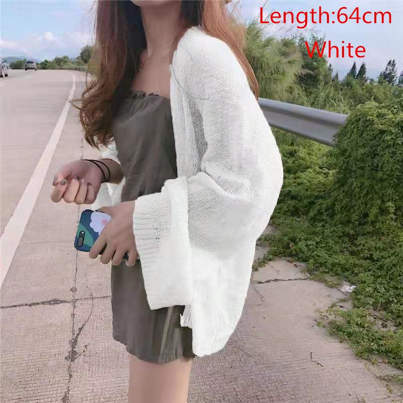 Áo khoác Cardigan tay dài màu trơn thiết kế thanh lịch cho phái nữ