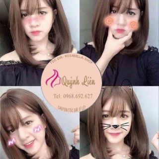 Tóc gỉa nguyên đầu thẳng cụp