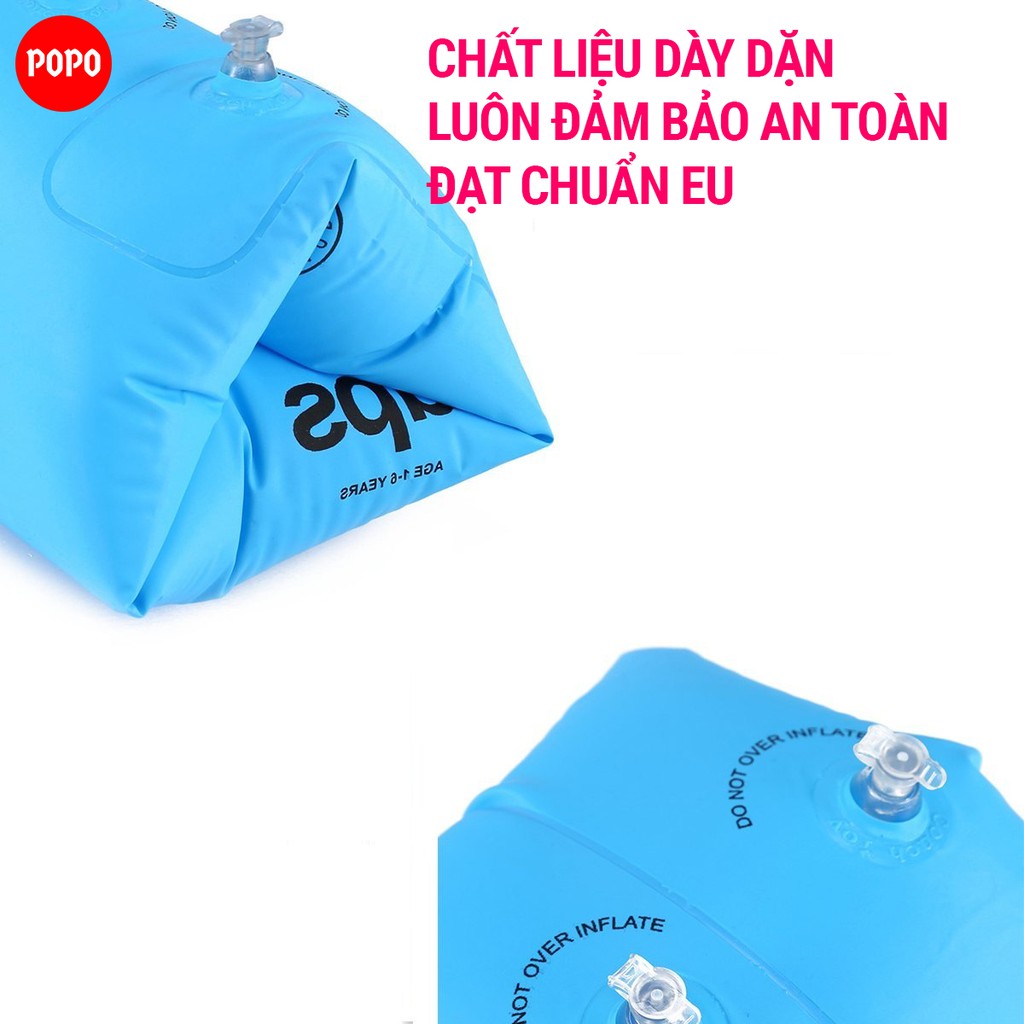 Phao bơi cho bé POPO LIFE2 phù hợp trẻ em từ 3 tuổi gồm 02 cái đeo tay cho người lớn, trẻ em đảm bảo an toàn