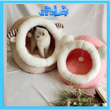 Ổ nệm cho mèo hình thú dễ thương chất liệu mềm mại có kèm đệm - PeLos