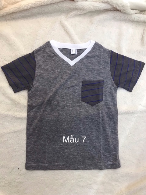 Áo thun cộc tay bé trai phối màu