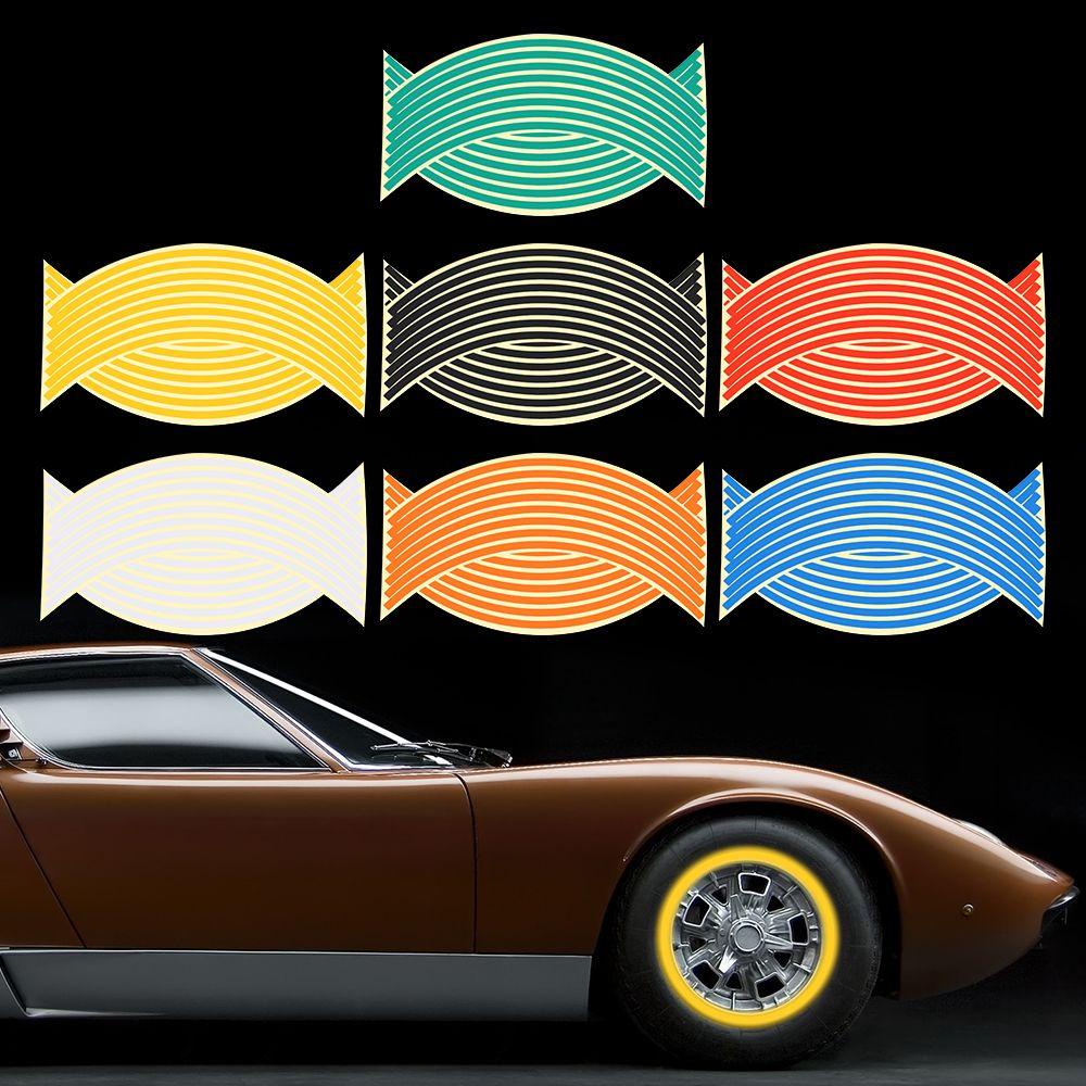 1 Bộ Miếng Dán Trục Bánh Xe 18 inch Hiệu Ứng Phản Quang Thông Dụng Dễ Sử Dụng