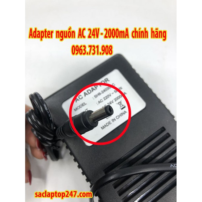 Adapter nguồn AC 24V 2000mA chính hãng