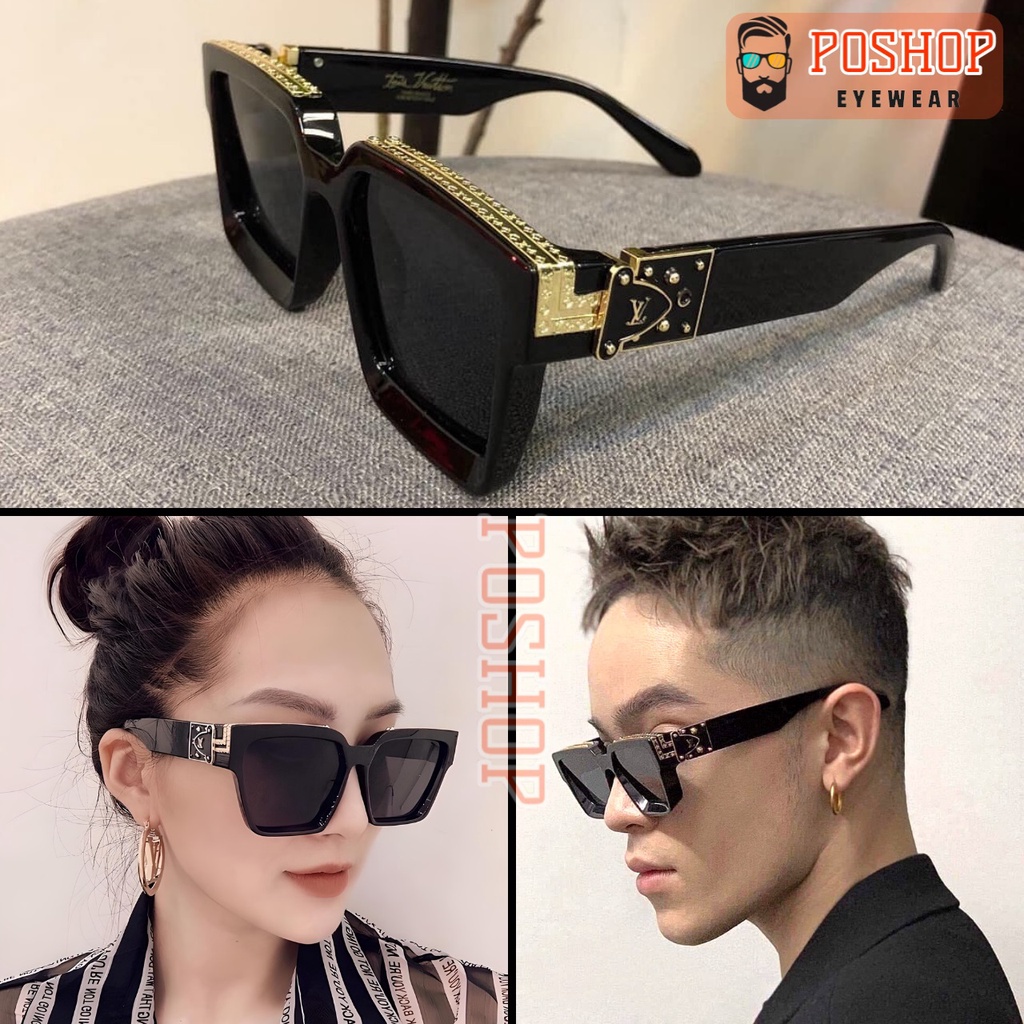 Kính râm nam nữ cao cấp POSHOP gọng vuông to chống tia cực tím UV400 màu sắc thời trang sành điệu LV MILLIONAIRE