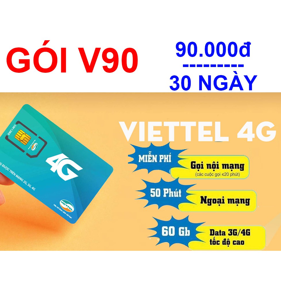 Sim 4g Viettel Gói Cước V90 Shopee Việt Nam